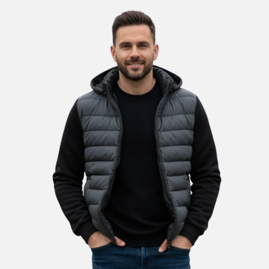 Men’s Two-Tone Puffer Jacket – Lightweight Warm Winter Outerwear