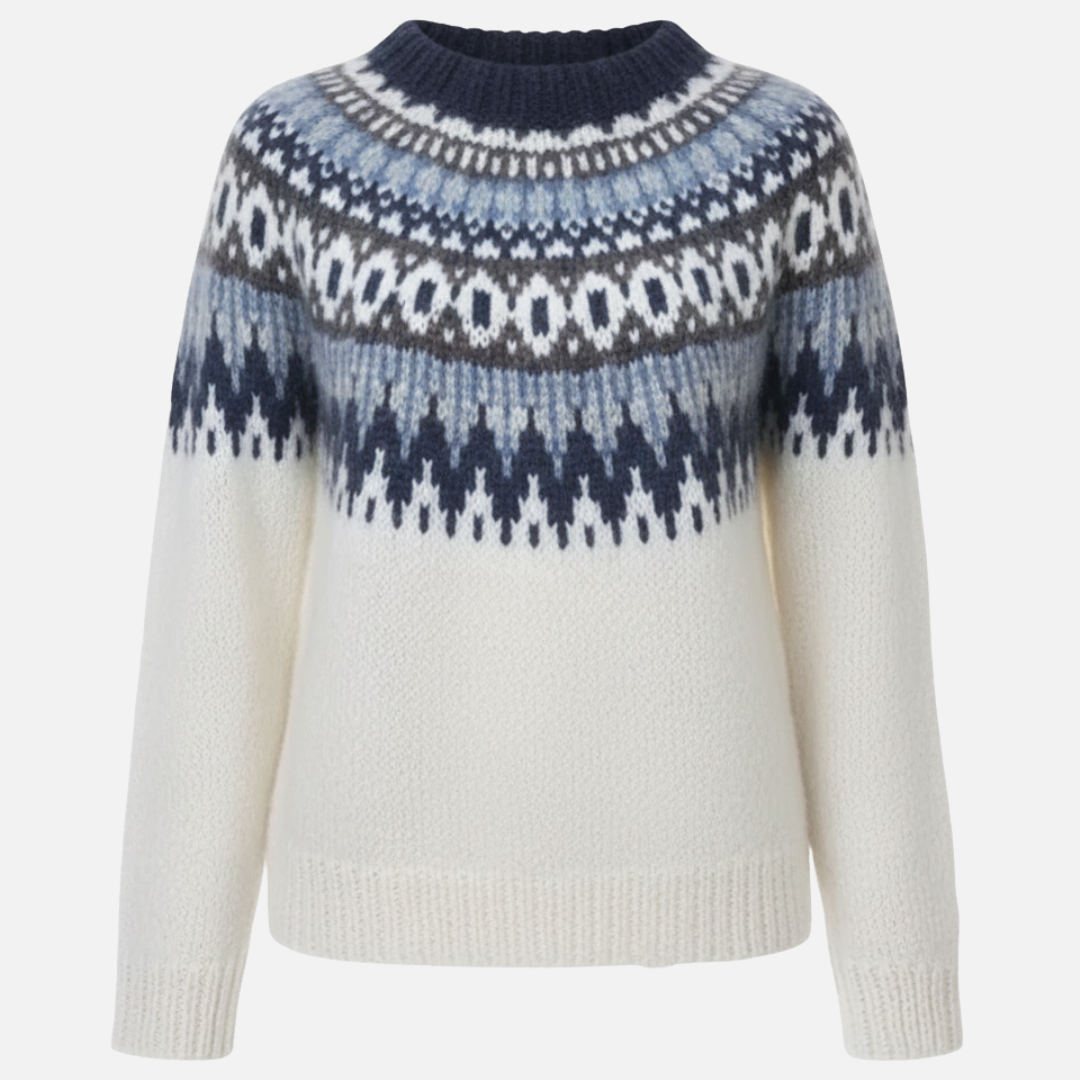 Women’s Sweater with Nordic Pattern - Fair Isle Pattern