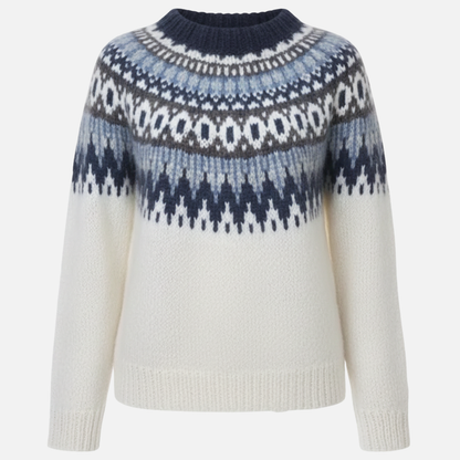 Women’s Sweater with Nordic Pattern - Fair Isle Pattern