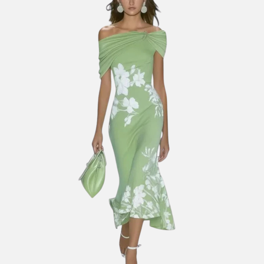 Women's Floral Off-Shoulder Midi Dress