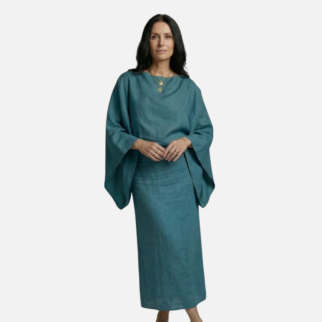 Women's Kimono Maxi Dress Outfit Set