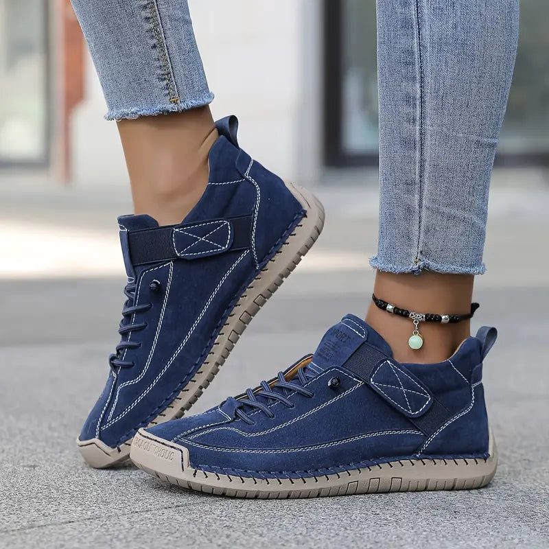Men's Leather Casual Sneakers with Strap