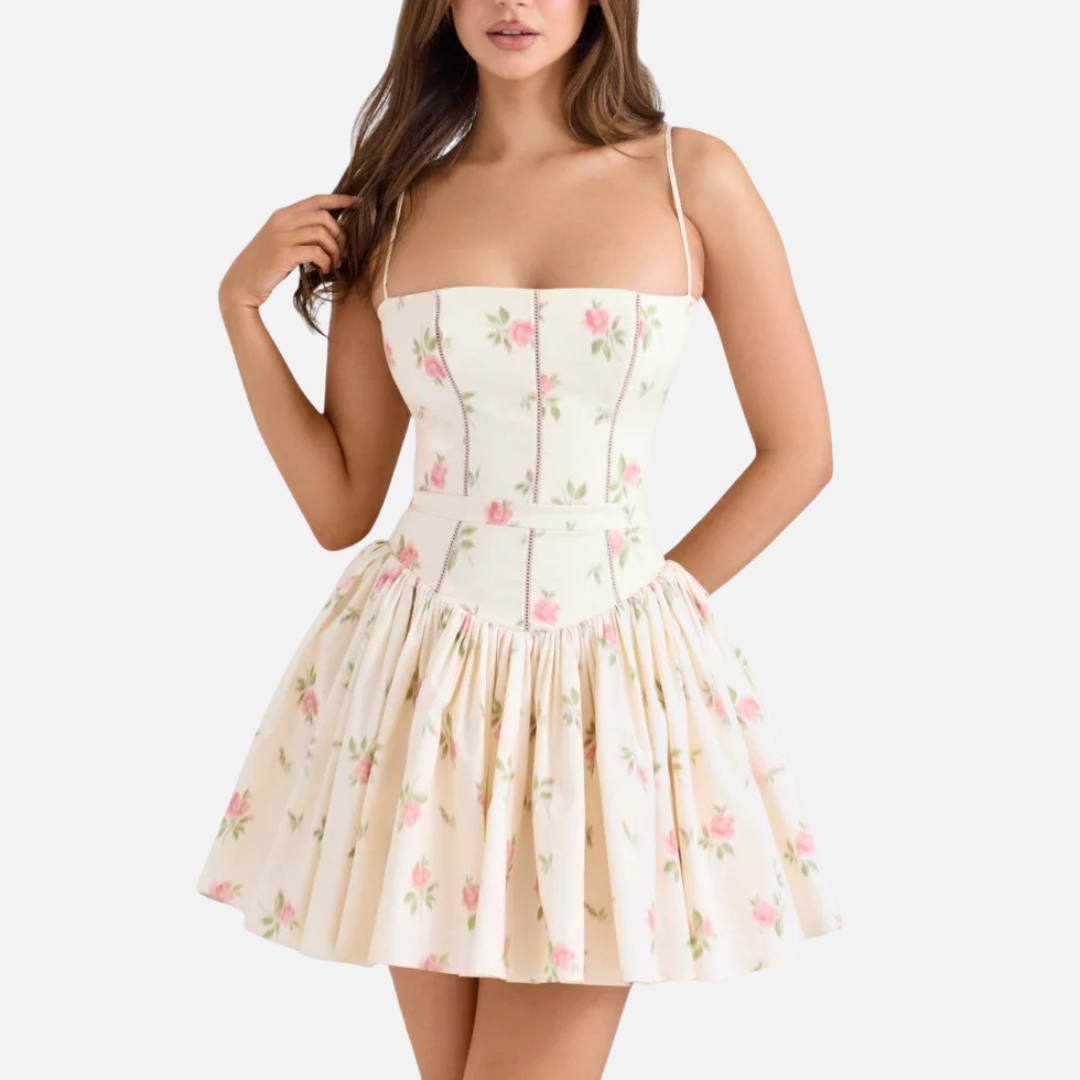 Floral Mini Dress with Spaghetti Straps