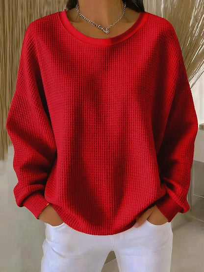 Women's Waffle Knit Sweater – Crewneck