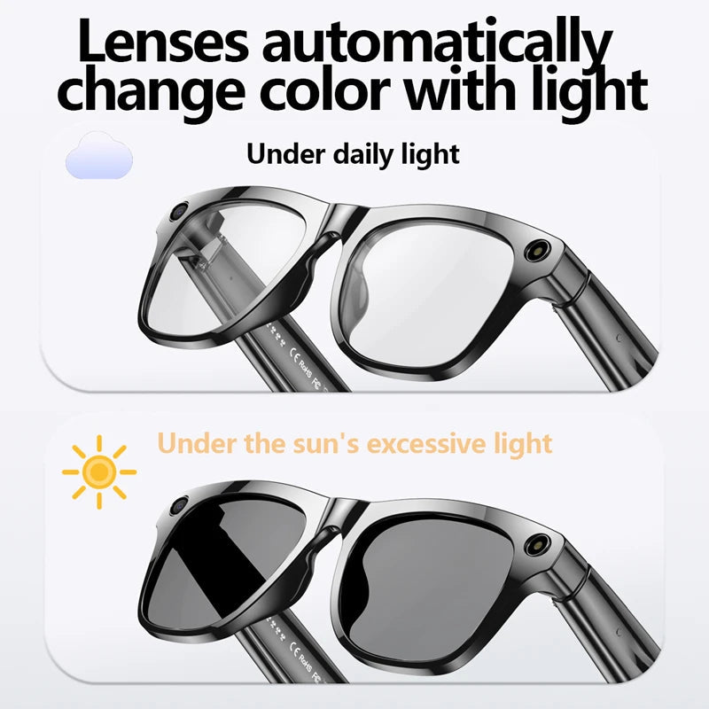 4K AI smart camera glasses photochromatic travel hands-free 2