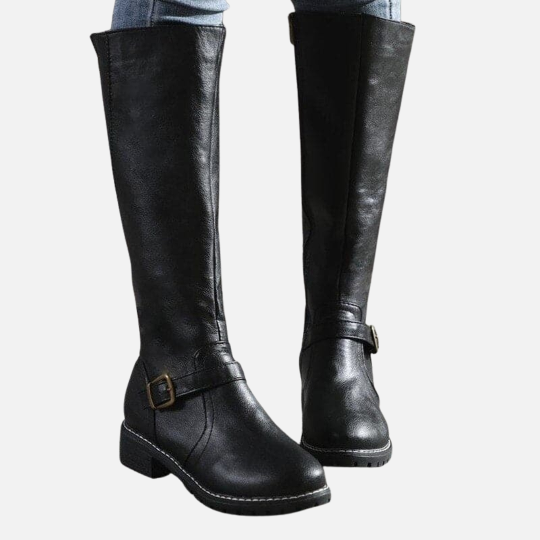 Classic Buckle High Boots for Women
