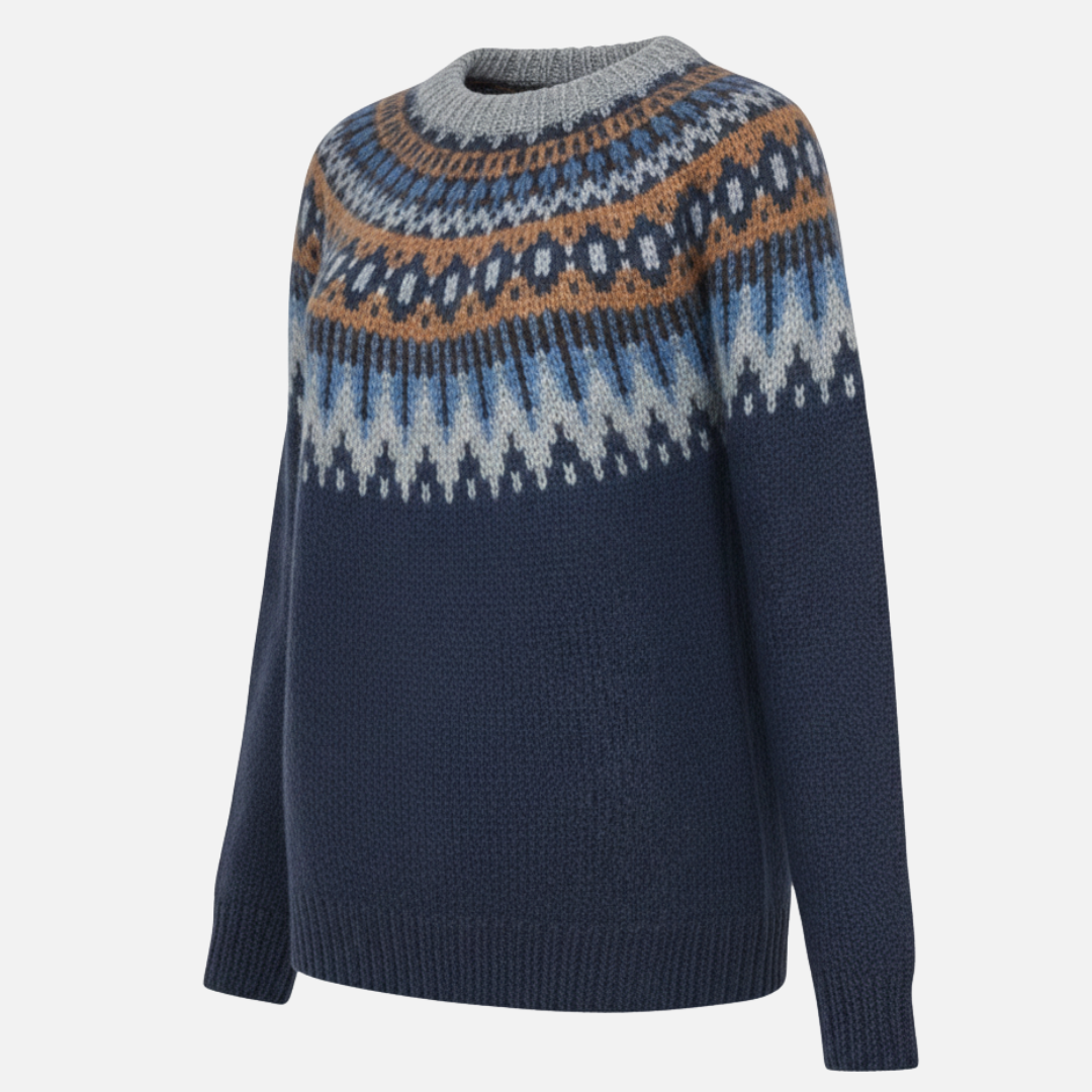 Women’s Sweater with Nordic Pattern - Fair Isle Pattern