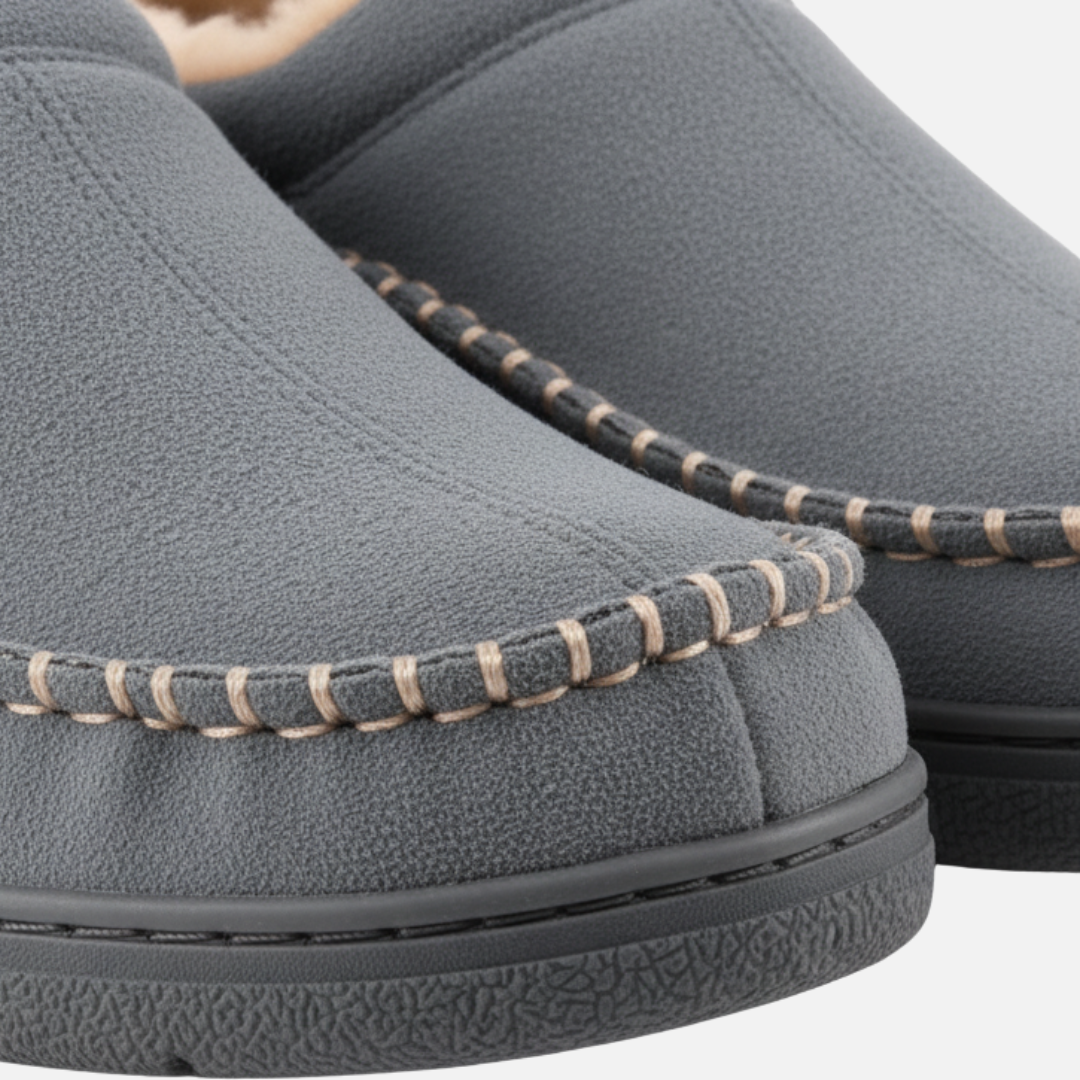 Men’s Cozy Winter Slippers – Fleece Lined Indoor Loafers
