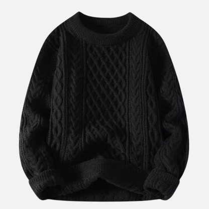 Men's Classic Cable Knit Sweater – Chunky Textured Pullover