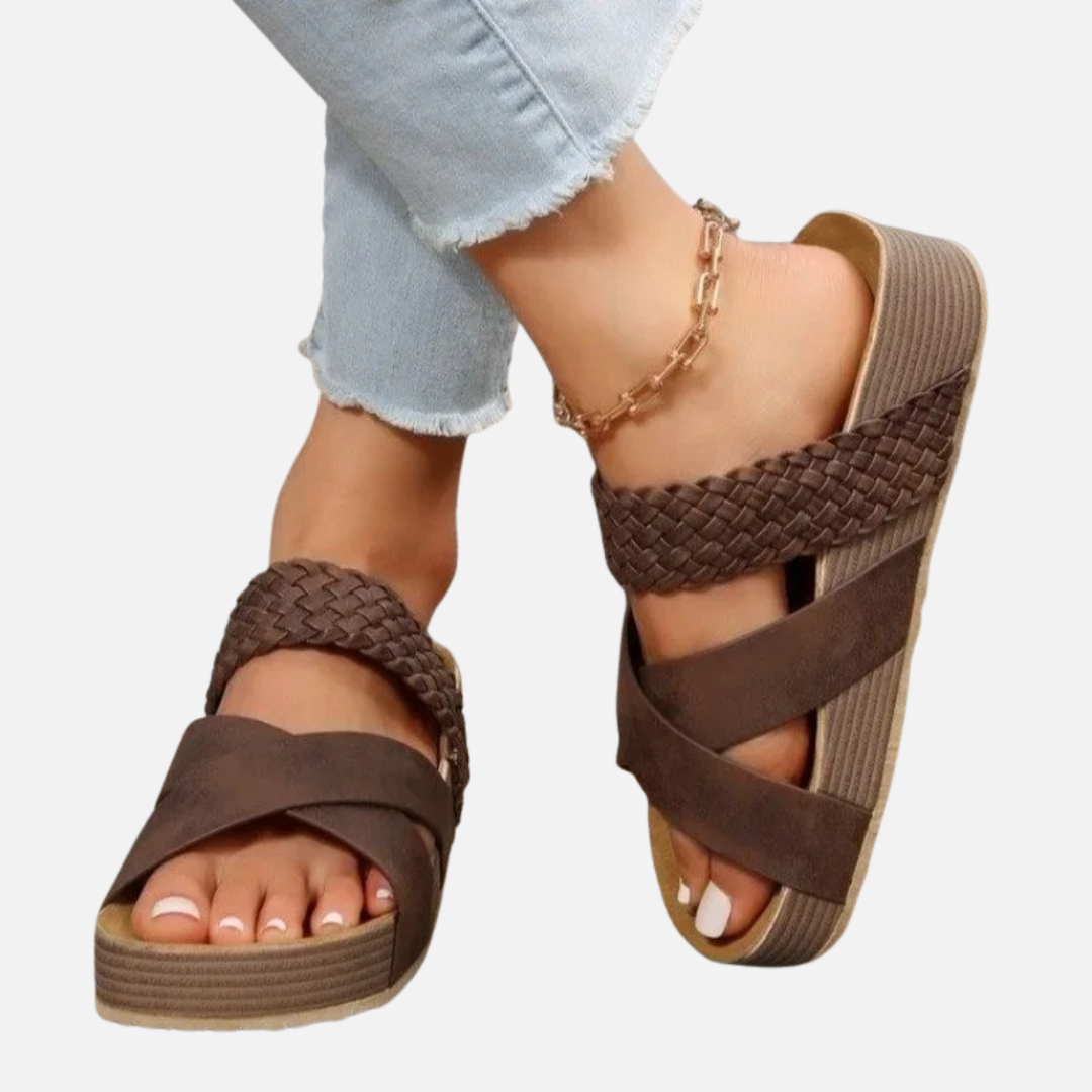 Women's Braided Open Platform Sandals
