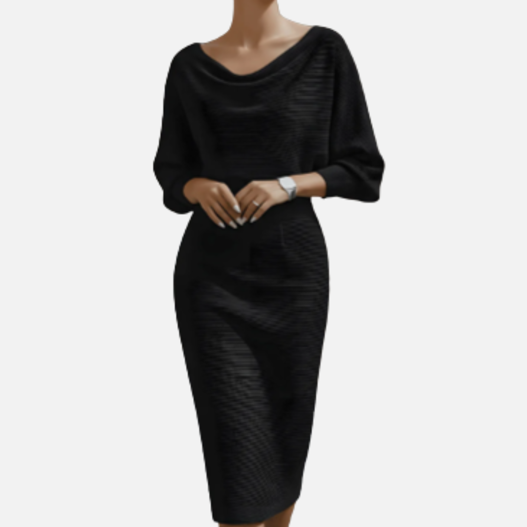Maya | Elegant Cowl Knit Dress