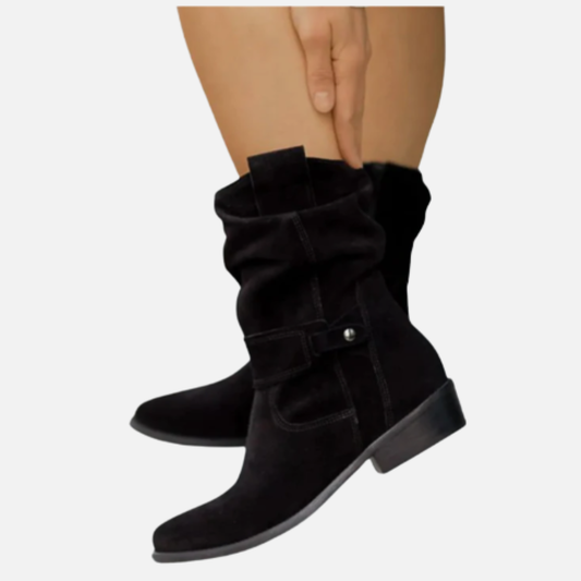 Women's Slouchy Suede Heeled Boots