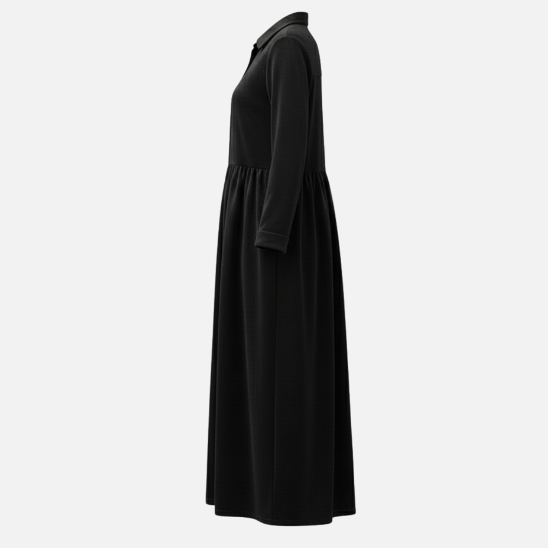 Women’s Long Sleeve Button Front Maxi Dress
