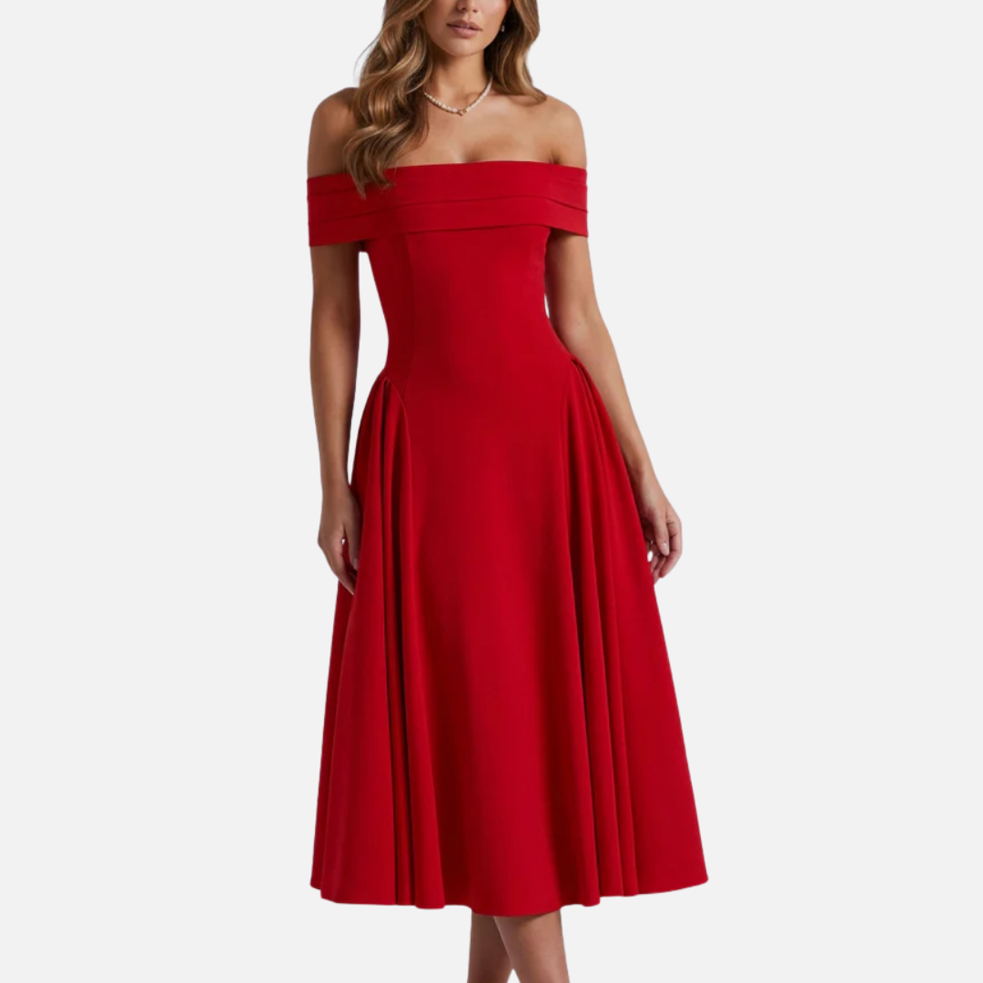 Women's Bardot Off-Shoulder Midi Dress