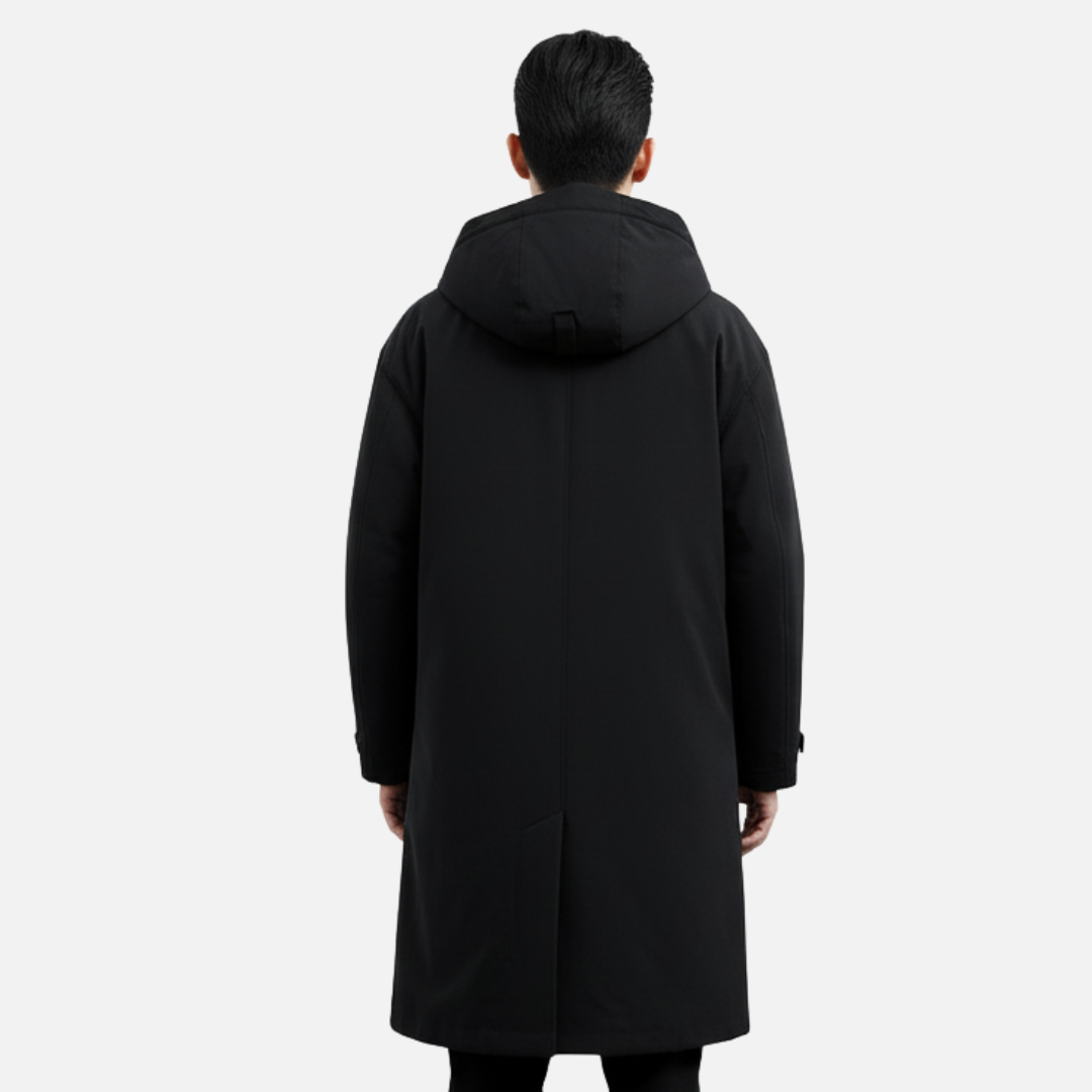 Men’s Long Trench Coat – Classic Waterproof Overcoat