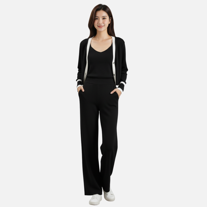 Women’s Elegant Knit 3-Piece Lounge Set – Wide Fit