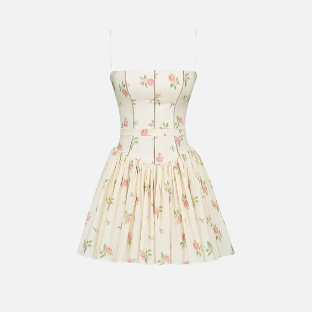 Floral Mini Dress with Spaghetti Straps