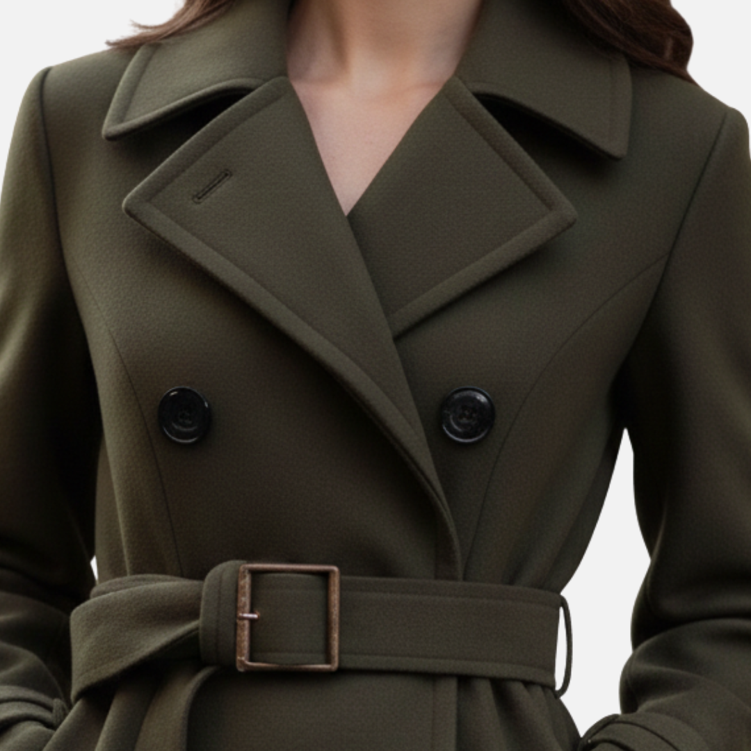 Double-Breasted Trench Coat for Women - Spring Coat