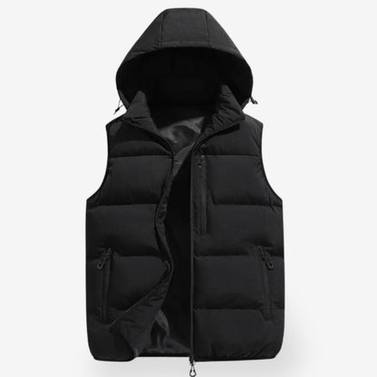 Men’s Hooded Bodywarmer – All-Season Sleeveless Jacket