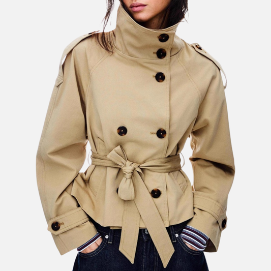 Women's Cropped Double-Breasted Jacket