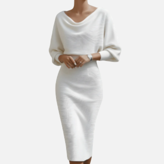 Maya | Elegant Cowl Knit Dress