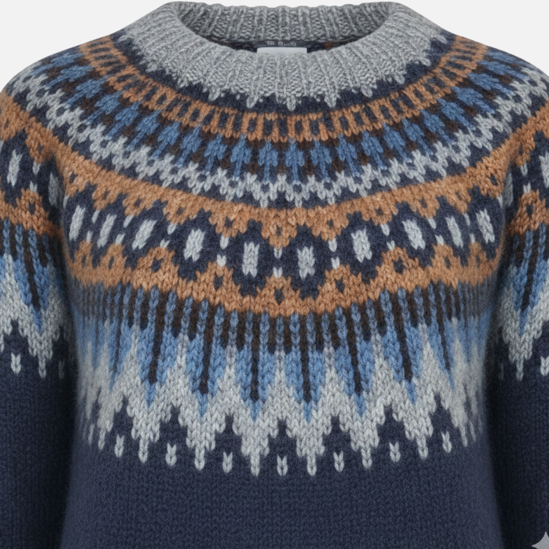 Women’s Sweater with Nordic Pattern - Fair Isle Pattern