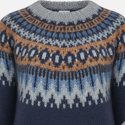 Women’s Sweater with Nordic Pattern - Fair Isle Pattern
