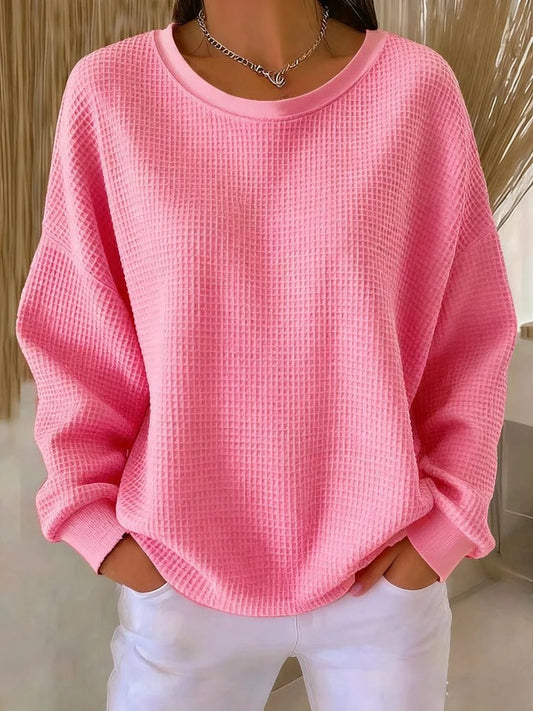 Women's Waffle Knit Sweater – Crewneck