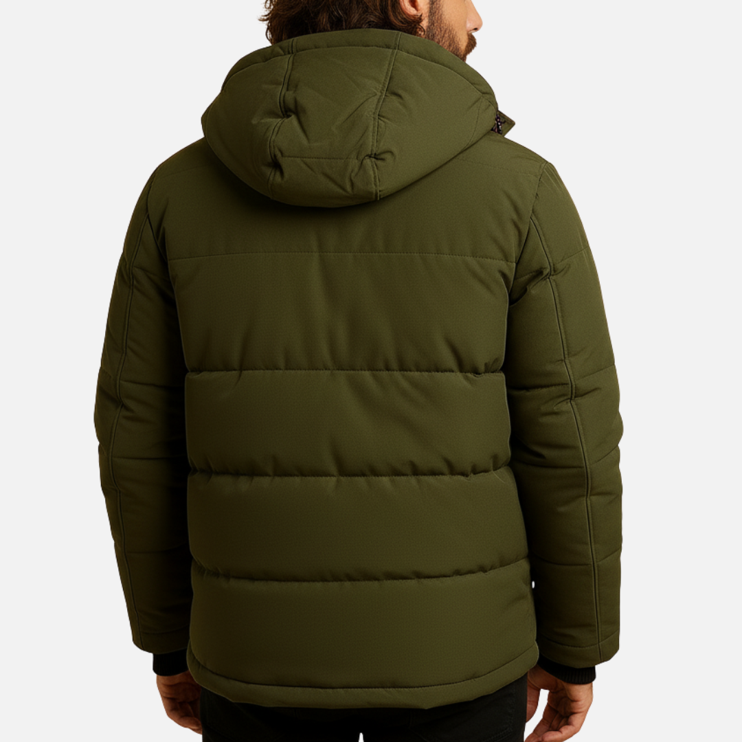Men’s Waterproof Winter Puffer Jacket – Warm Insulated Hooded