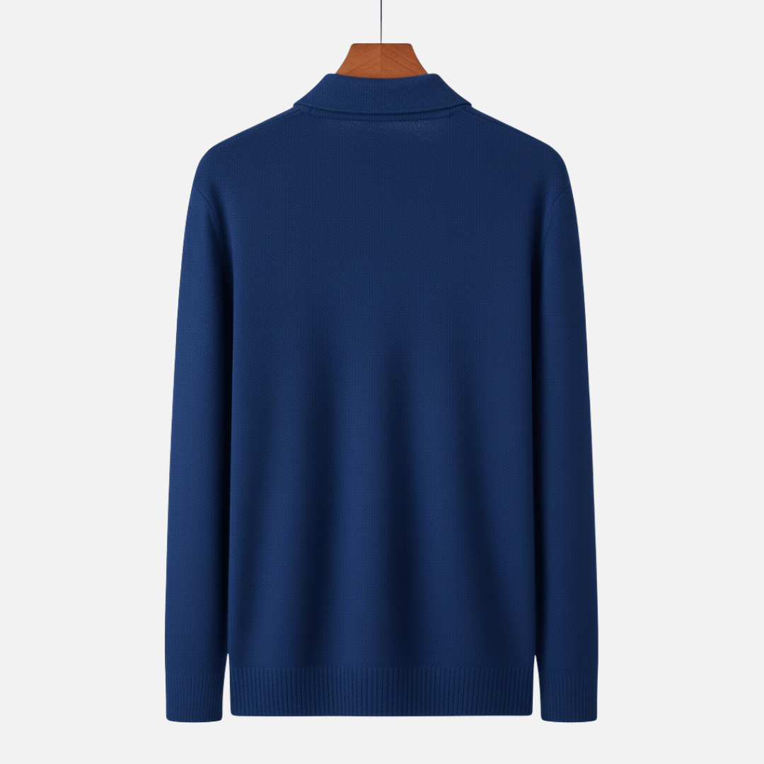 Long Sleeve Merino Wool Polo Jumper