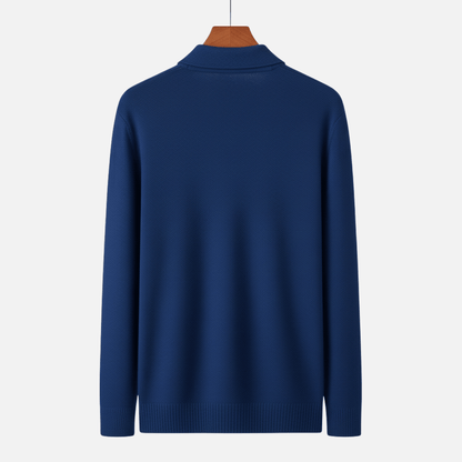 Long Sleeve Merino Wool Polo Jumper