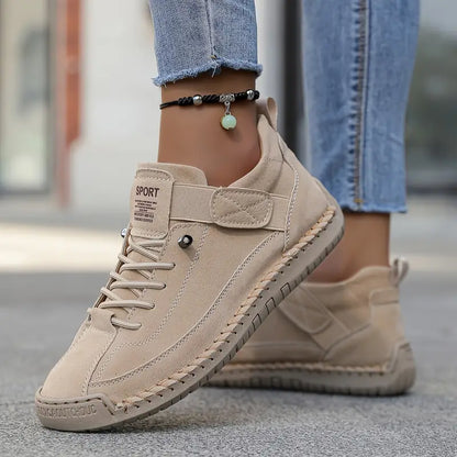 Men's Leather Casual Sneakers with Strap