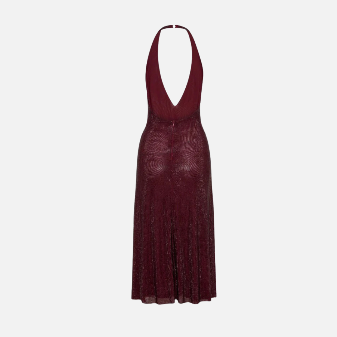Women's Sequin Halter Neck Maxi Dress Backless