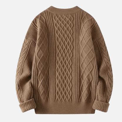 Men's Classic Cable Knit Sweater – Chunky Textured Pullover