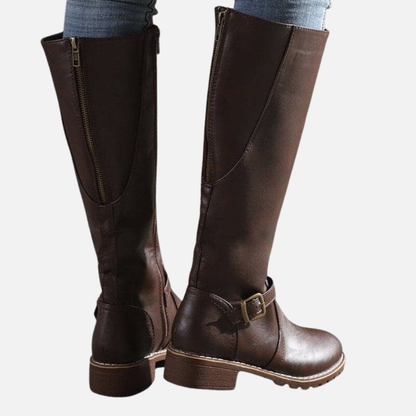Classic Buckle High Boots for Women