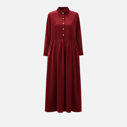 Women’s Long Sleeve Button Front Maxi Dress