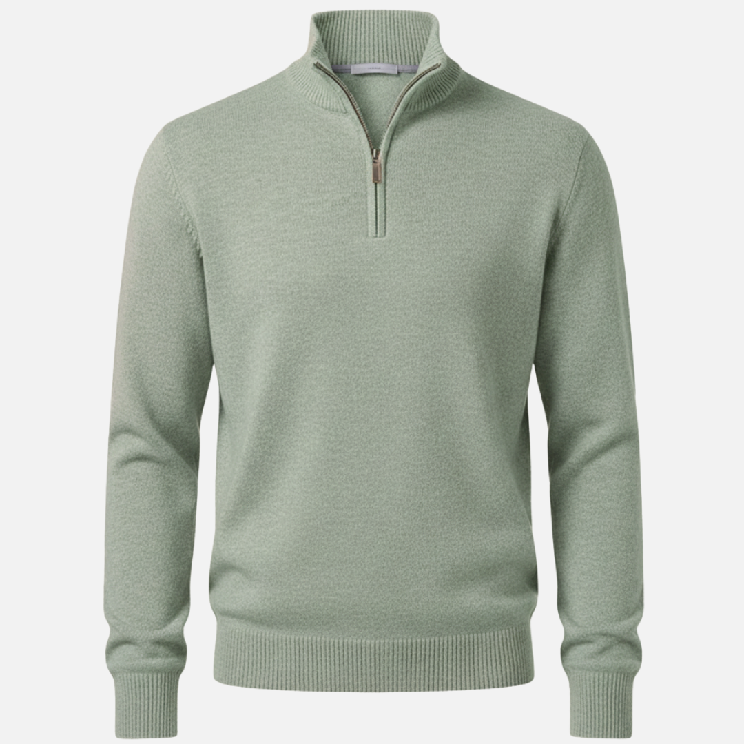 Men’s Half-Zip Sweater – Classic Knit Half-Zipper