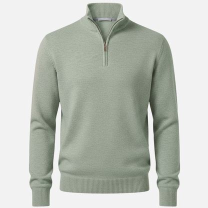 Men’s Half-Zip Sweater – Classic Knit Half-Zipper
