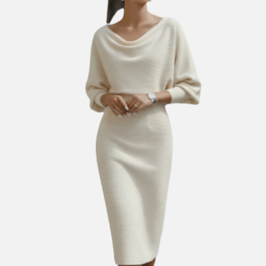Maya | Elegant Cowl Knit Dress