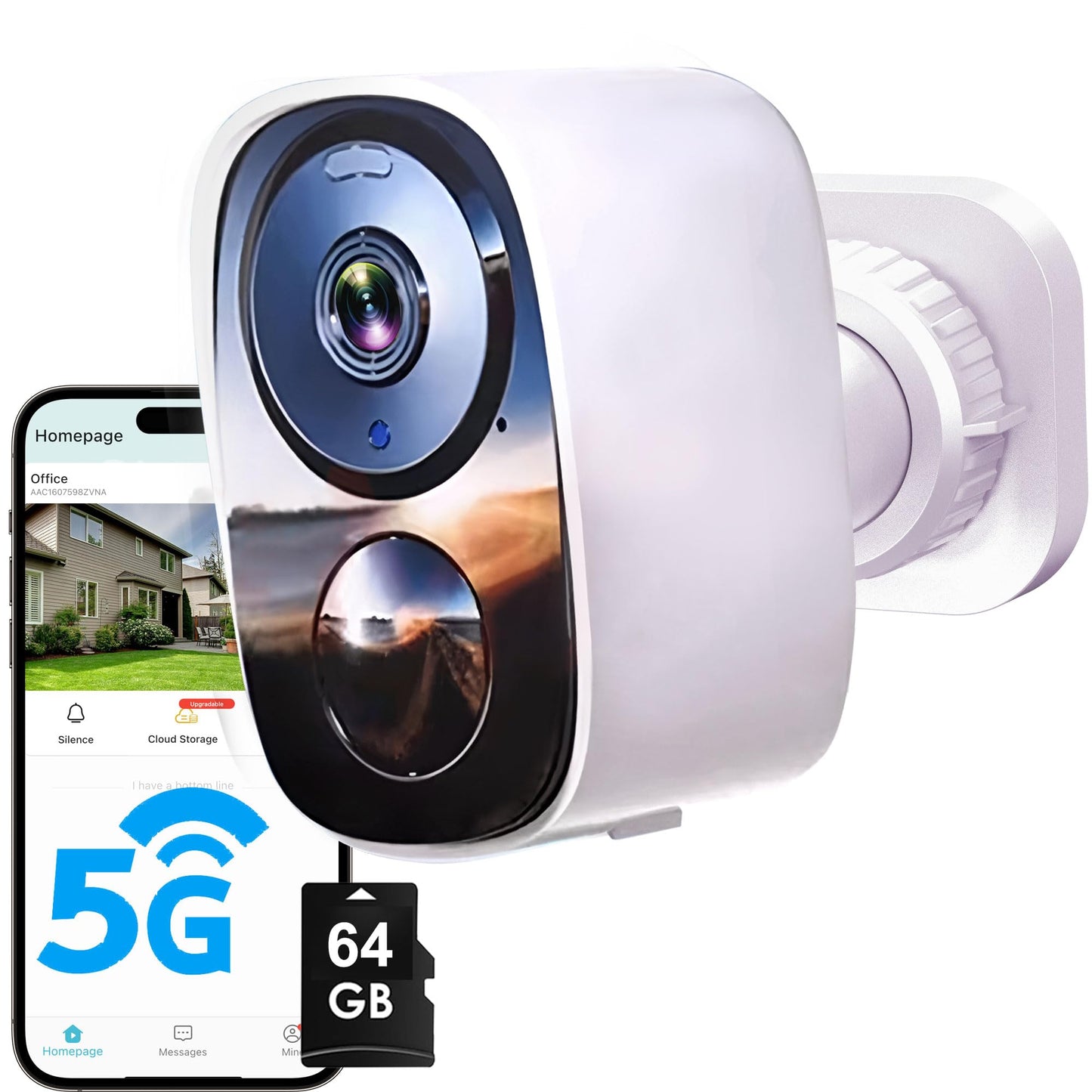 2K Wireless Outdoor Security Camera 5G WiFi Solar 5200mAh – Home