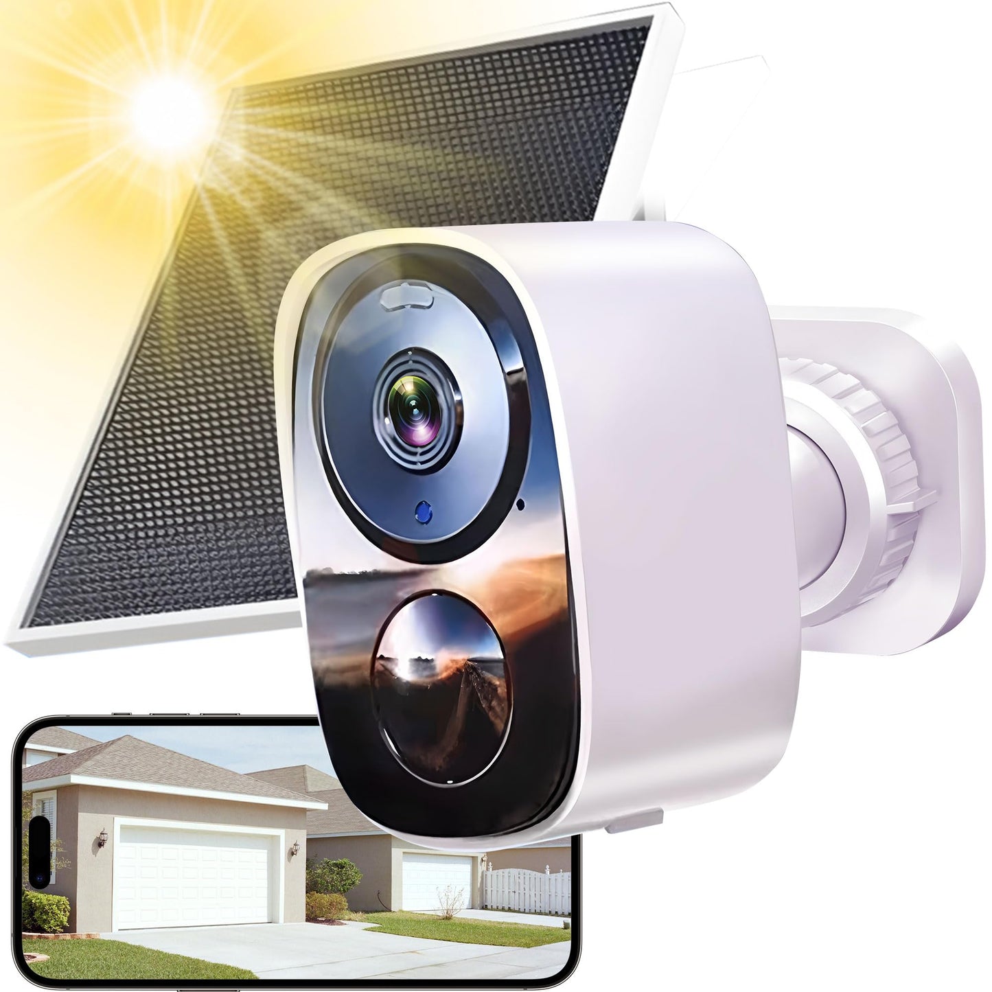 2K Wireless Outdoor Security Camera 5G WiFi Solar 5200mAh – Home