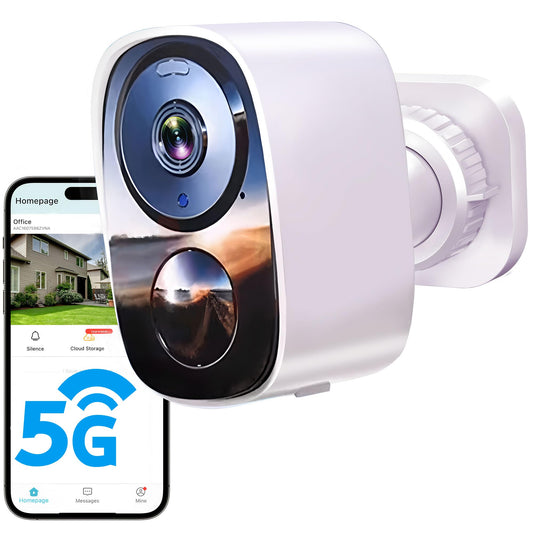 2K Wireless Outdoor Security Camera 5G WiFi Solar 5200mAh – Home