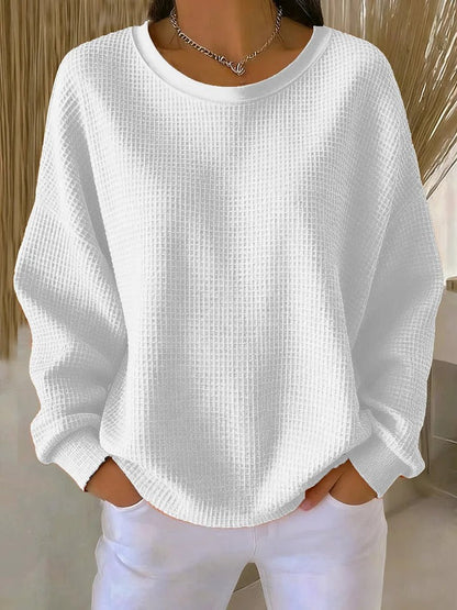 Women's Waffle Knit Sweater – Crewneck