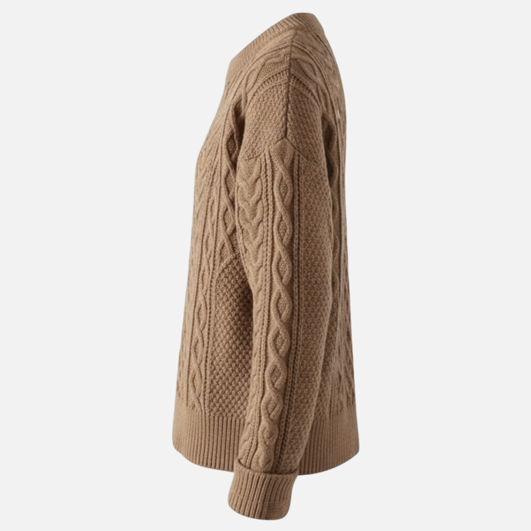 Men's Classic Cable Knit Sweater – Chunky Textured Pullover