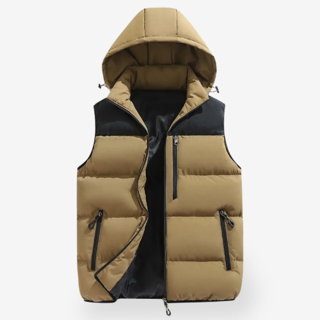 Men’s Hooded Bodywarmer – All-Season Sleeveless Jacket