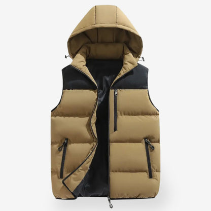 Men’s Hooded Bodywarmer – All-Season Sleeveless Jacket
