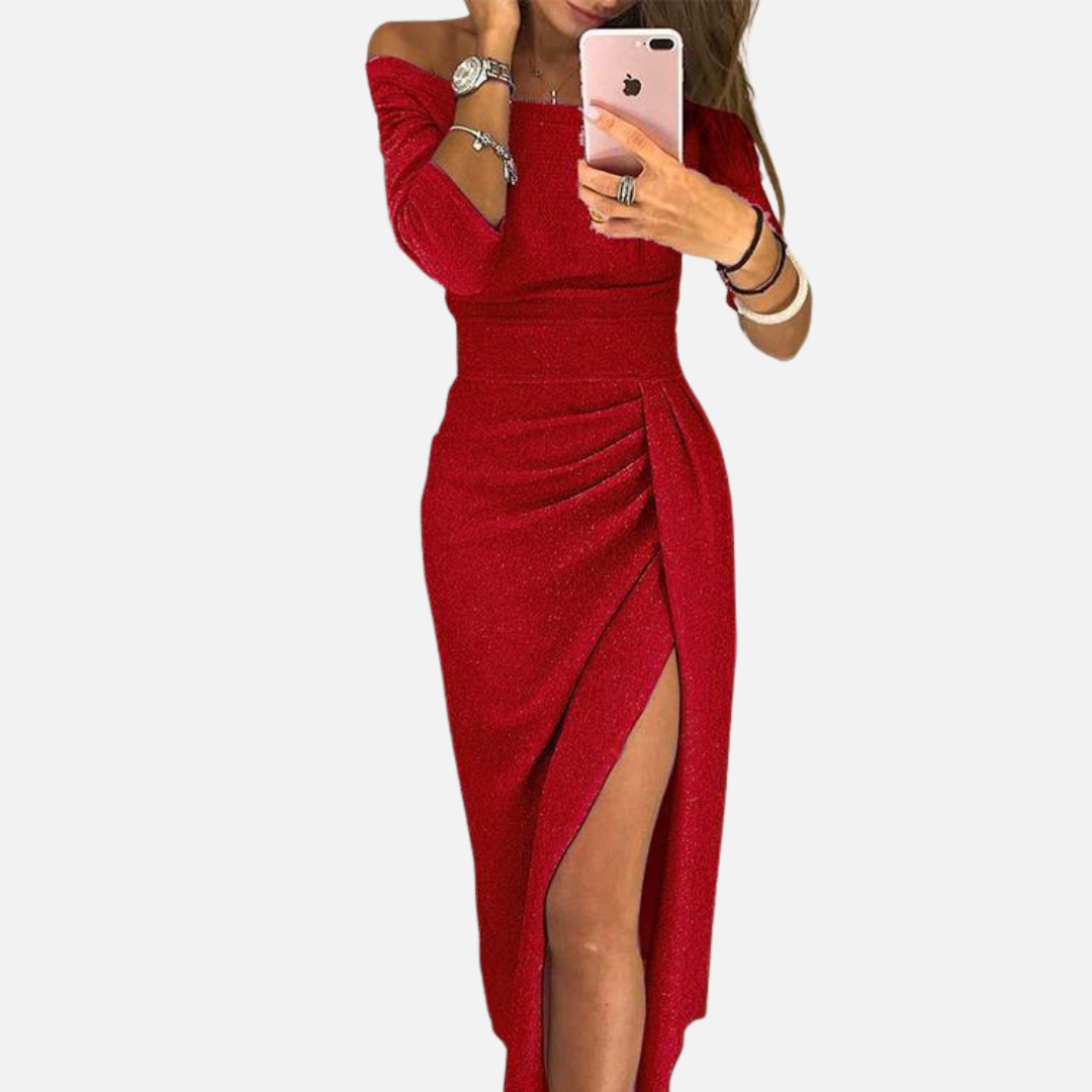 Elegant Off-Shoulder Maxi Dress