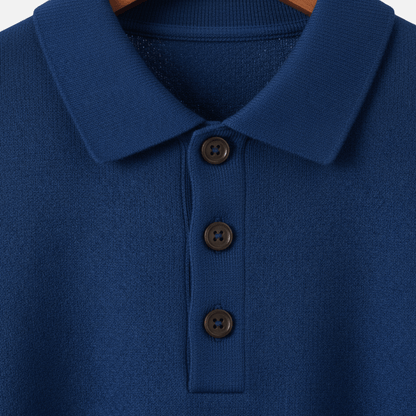Long Sleeve Merino Wool Polo Jumper