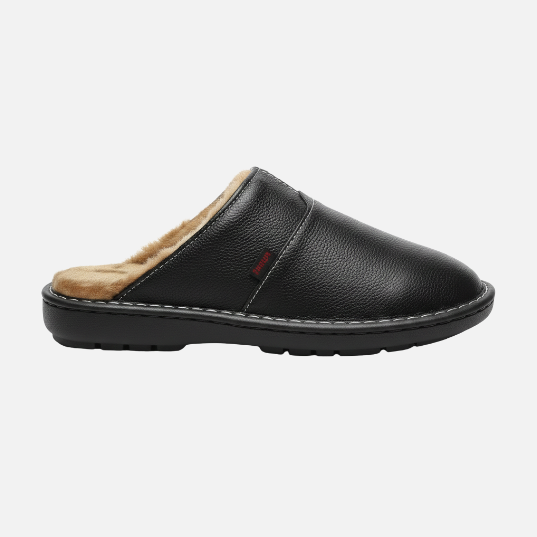 Leather Indoor Slippers with Lining