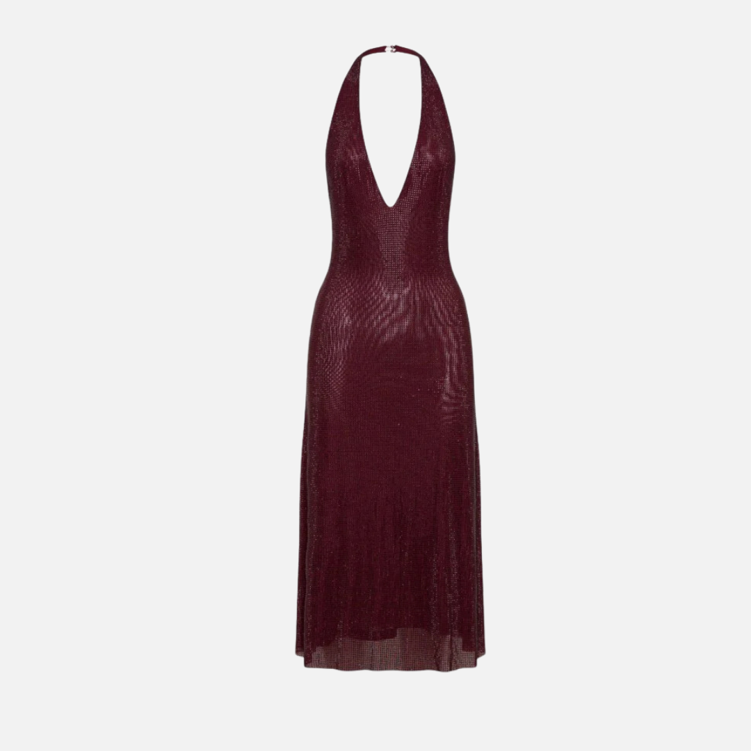 Women's Sequin Halter Neck Maxi Dress Backless